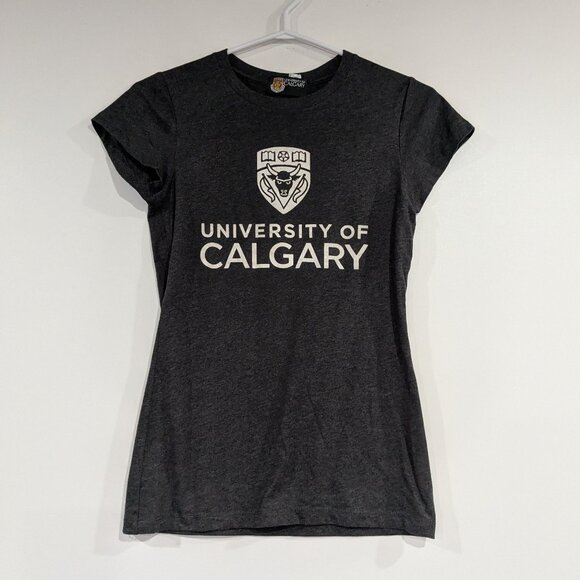 University of Calgary Logo Tee Charcoal Grey Size Medium - Picture 1 of 4